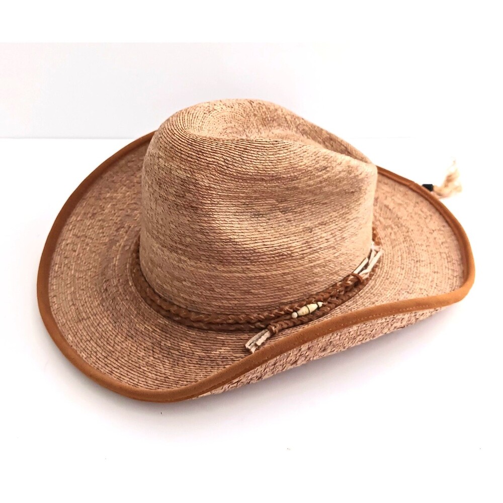 VTG FidePal Legitimo Sahuayo Palm Leaf Straw Western Hat Made in Mexico Sz L